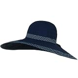 Polka Dot Sewn Braid Hat - Navy W25S58D