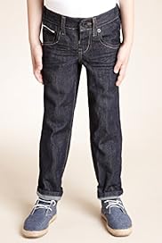 Autograph Pure Cotton Straight Leg Coated Denim Jeans