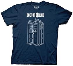 Dr. Doctor Who Police Booth Linear Tardis Adult Navy T-shirt Tee