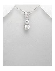 Heart CZ Pendant Necklace In 92.5 Sterling Silver