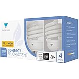 Triangle Bulbs T40144-4 (4 Pack) - 23-Watt (100W) Spiral Medium Base Natural Daylight (5000K) CFL Light Bulbs, 4 PACK