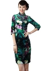 Short Elbow Length Sleeves Velvet  Dress