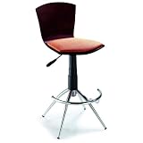 Adjustable Barstool with Futuristic Seat (Cherry and Walnut) (36.60H x 15.35W x 15.16D)