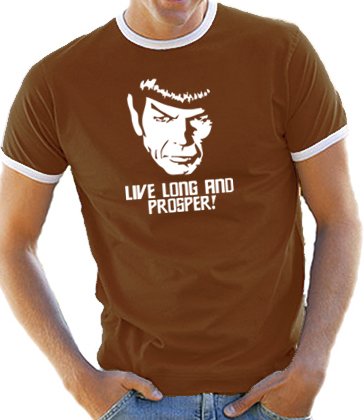 Touchlines Herren Kontrast / Ringer T-Shirt Mr Spock - Star Trek, brown/white, XXL, B5075 Preisvergleich