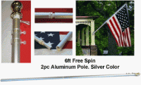 6' Silver Spin Free Flagpole
