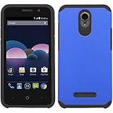 ZTE Obsidian Case, ATUS&reg; Heavy Duty Tuff Shield Hybrid Hard Case Silicone Skin Cover for ZTE Obsidian Z820 + Ultra-sensitive Stylus Pen (BLUE/BLACK)