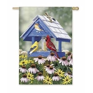 Spring Birdhouse Regular Flag
