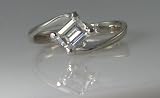 Emerald Diamond Engagement Ring (0.45 Ct G-SI2) EGL certification 14k White Gold
