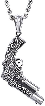 StMen Mens Fashion Personality Domineering Guns Stainless Steel Pendant Necklace