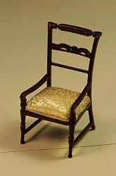 Dollhouse Miniature Handcarved Mahogany Arm Chair