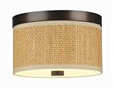 Cassandra Natural and Bronze 10 1/4 Wide Ceiling Light