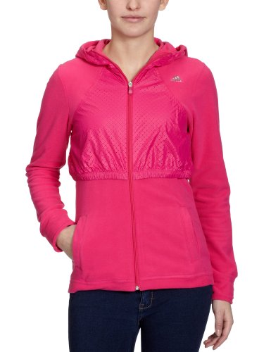 Adidas Damen Trainingsjacke Clima Q34 Hooded Polar, radiant pink f10/black silver metallic s10, 40 , P90623