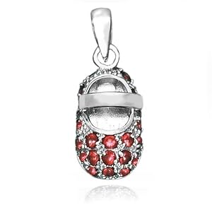 Buy Bling Jewelry January Birthstone Baby Shoe Charm Pendant Garnet CZ by Bling Jewelry