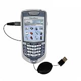 Retractable USB Cable for the Blackberry 7100i with Power Hot Sync and Charge capabilities - Gomadic Brand w/ TipExchange Technology