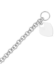 14K White Gold Heart Fashion Link Bracelet - 7.5" Inches