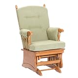Brooks Furniture Padded Baby Glider with Arm Pads- Light Oak/ Sage
