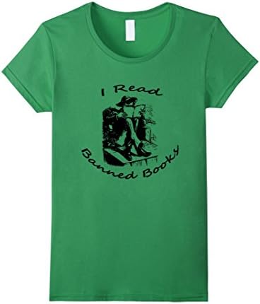 Women's I Read Banned Books Shirt Medium Grass