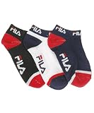Fila Boys Classic Contrast 3-Pack Running Socks (Sizes 2 - 6)