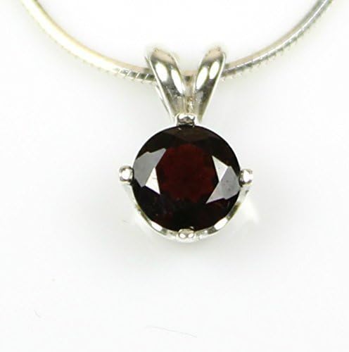 Red Garnet Necklace 925 Sterling Silver Necklace and 18 Inch Chain Faceted Red Gemstone Pendant Real Gem Birthstone