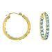 14k Yellow Gold Blue Topaz Hoops