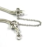 Queenberry (Free S/H) Sterling Silver Round Rubber Stopper Safety Chain Bead For Pandora Troll European Charm Bracelets