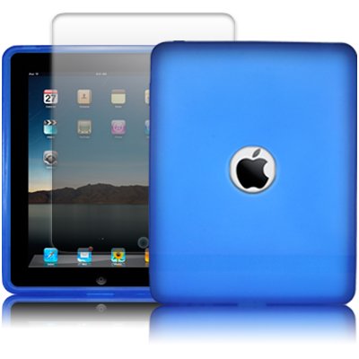 Frosted Gel Case Cover for iPad – Blue – Qubits