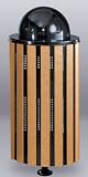 Howard Towne 34 gallon Perma-Wood Slat Post Mount with Surface Post Cedar Waste Receptacle H12SMC