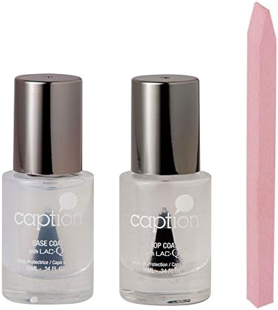 Caption Nail Polish Base Coat &amp; Gloss Top Coat Set .34 oz each &amp; Cuticle Eraser Stick