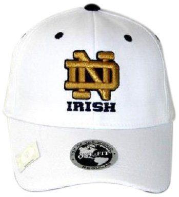 Notre Dame Adult One-Fit Hat (White)
