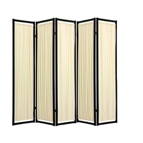 Modern Furniture - 6ft. Helsinki Fabric Japanese Privacy Screen Room Divider - 5 Panel... by ORIENTAL FURNITURE