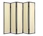 Modern Furniture - 6ft. Helsinki Fabric Japanese Privacy Screen Room Divider - 5 Panel Black