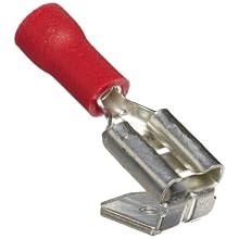 Morris Products 12012 Piggy Back Disconnect, Vinyl Insulated, Red, 22-16 Wire Size, 0.032"X0.250" NEMA Tab  (Pack of 100)