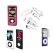 Premium Essential Accessory Bundle for iPod Nano 5th Generation: Pink Leather Case, Black Silicon Skin Case, Clear Silicon Skin Case, Travel Ac Home Charger, Auto Dc Car Charger, High Speed USB Data Cable, Transparent Screen Protector