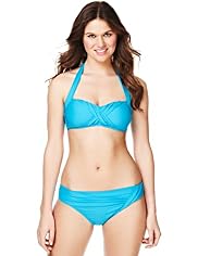 Halterneck Cross Front Padded Bikini Top