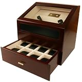 New Watch Winder Four Automatic Watches with IC Program plus Ring, Cluff Link Storage and Drawer for Eight Watches by Tech Swiss