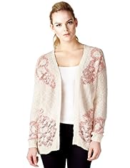 Limited Collection Cotton Rich Floral Textured Cardigan