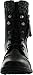JJF Shoes Justina58k Kids Leatherette Sweater Cuff Lace Up Zip Decor Mid Calf Ankle Combat Boots