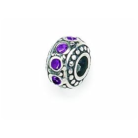 Zable(tm) Sterling Silver Crystal Birthstone February Bead Charm by Finejewelers