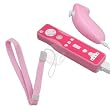 2 Pack of Soft Silicone Skin Case (Pink) for Nintendo Wii Remote Control Controller & Nunchuk With Pink Wrist Strap