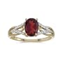 10k Yellow Gold Oval Garnet And Diamond Ring