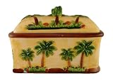 BREAD BOX 3-D,PALM TREE DECOR,TOAST JAR