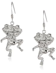 Sterling Silver Dancing Frog Dangle Earrings