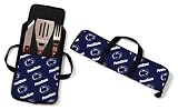Two Dogs Designs 02422 3-Piece Barbecue Utensil Set with Carrier, Penn State