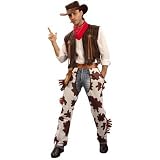 Mens Cowboy Fancy Dress Halloween Stag Costume New