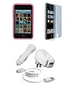 Apple iPod Touch 3G Accessories. Premium Accessory Kit for iPod Touch 3rd Generation: Pink Silicone Skin Case Cover Protection + USB Car Auto DC Charger + USB Travel Home AC Charger + USB Retractable Cable + Full body Screen Protector