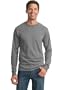 50/50 Cotton/Poly Long Sleeve Tee Shirt, Color: Oxford, Size: Medium