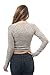 Brush Knit Long Sleeve Crop Top (Small, HeatherGrey)