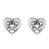 Sterling Silver Celtic Heart Earrings