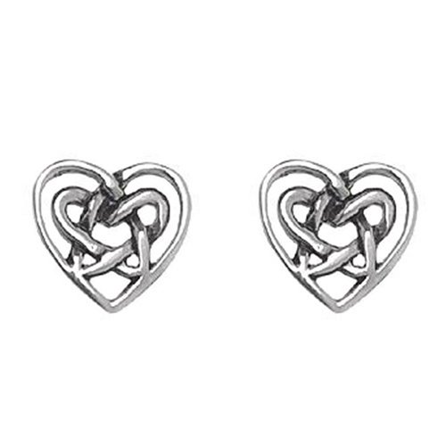 Sterling Silver Celtic Heart Earrings