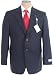 Ralph Lauren Mens Single Breasted 2 Button Solid Navy Blue Wool Suit - Size 48L